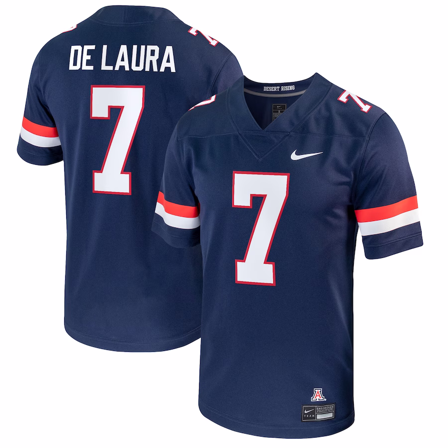 Jayden de Laura Arizona Wildcats Nike NIL Replica Football Jersey - Navy - ujerseystore