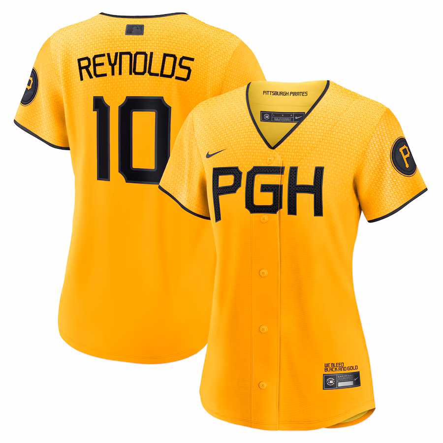 Women's Pittsburgh Pirates Bryan Reynolds Nike Gold City Connect Replica Player Jersey - ujerseystore