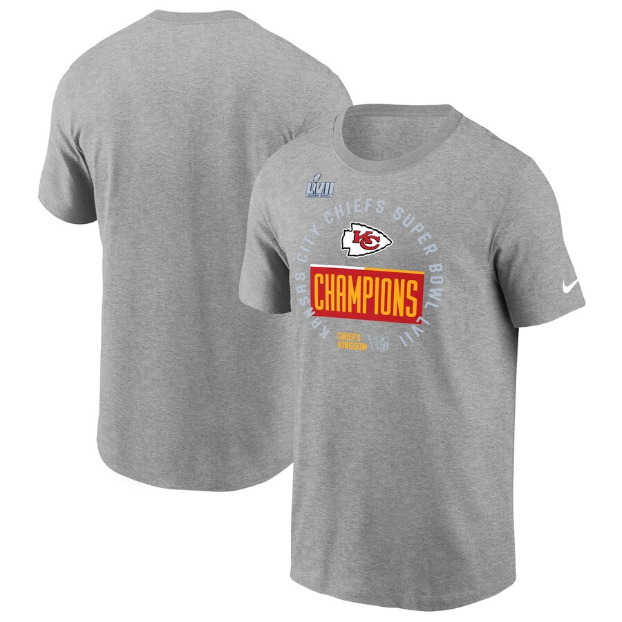 Men's Kansas City Chiefs Nike Gray Super Bowl LVII Champions Locker Room Trophy Collection T-Shirt - ujerseystore