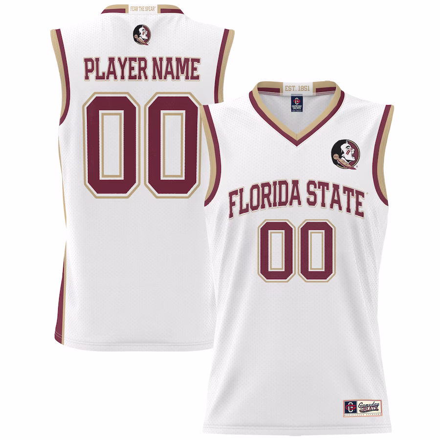 Florida State Seminoles GameDay Greats Men's NIL Pick-A-Player Lightweight Basketball Jersey - White - ujerseystore