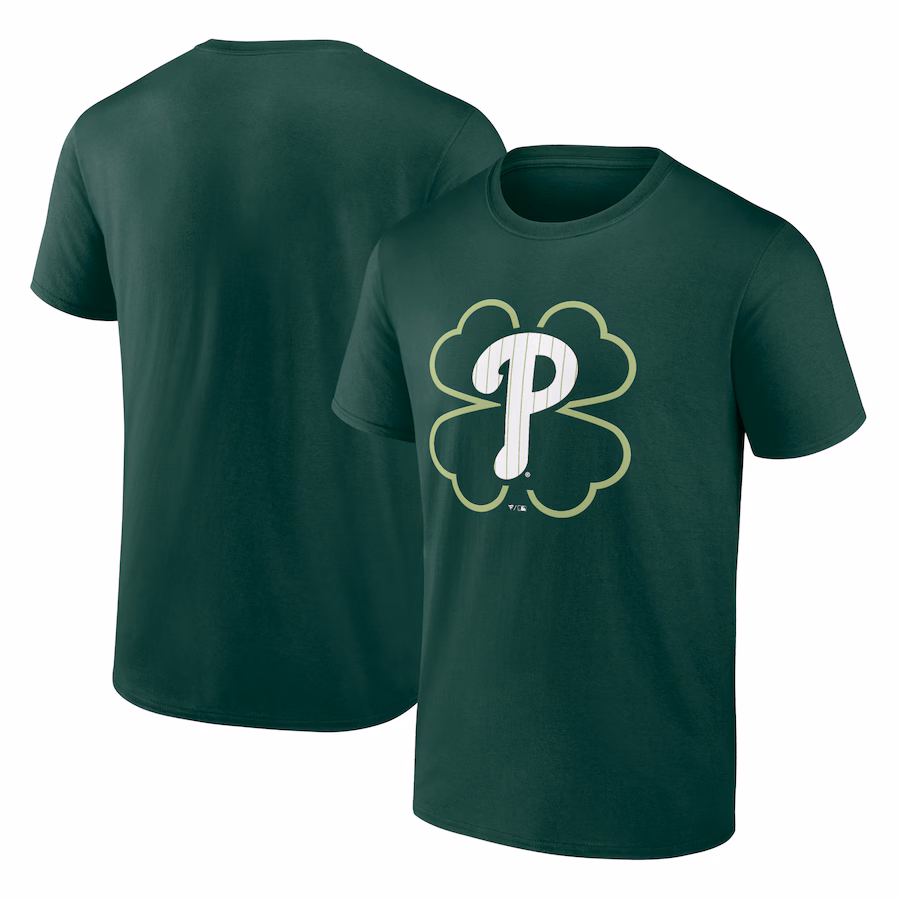 Men's Philadelphia Phillies Green Clover Badge T-Shirt - ujerseystore