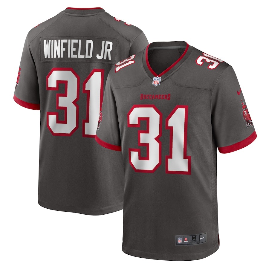 Men's Tampa Bay Buccaneers Antoine Winfield Jr. Nike Pewter Game Jersey - ujerseystore