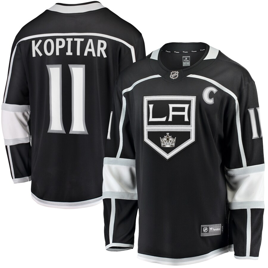 Men's Los Angeles Kings Anze Kopitar Fanatics Branded Black Home Premier Breakaway Player Jersey - ujerseystore