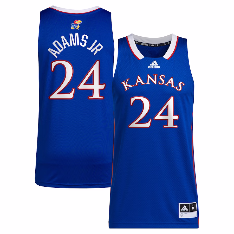 KJ Adams Jr Kansas Jayhawks adidas Unisex NIL Basketball Replica Player Jersey - Royal - ujerseystore
