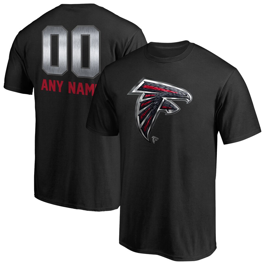 Men's Atlanta Falcons Black Personalized Midnight Mascot T-Shirt - ujerseystore