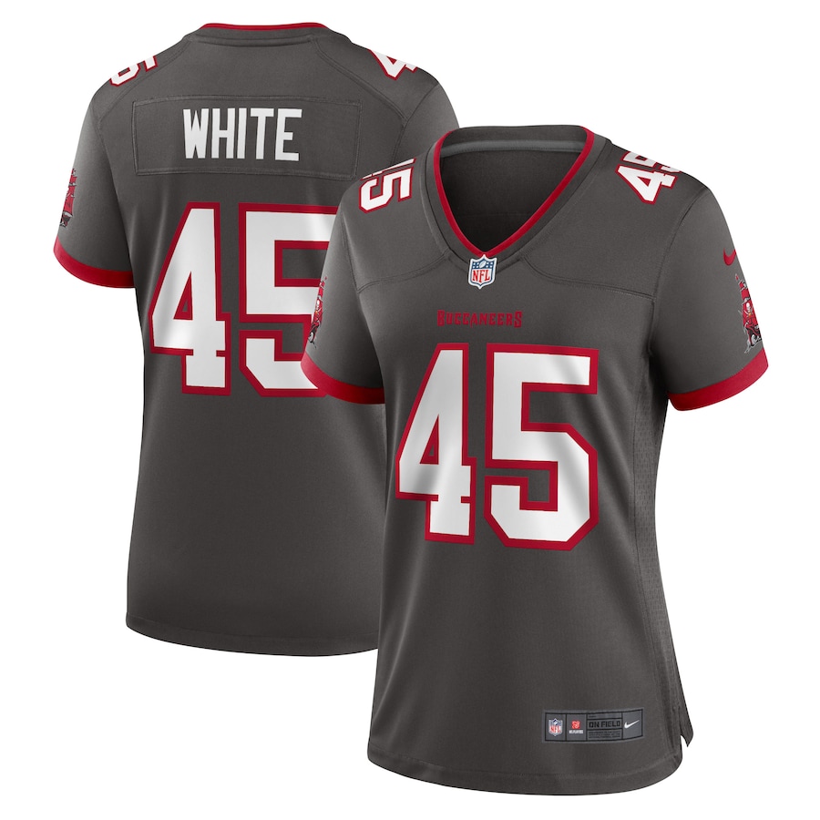 Women's Tampa Bay Buccaneers Devin White Nike Pewter Game Jersey - ujerseystore
