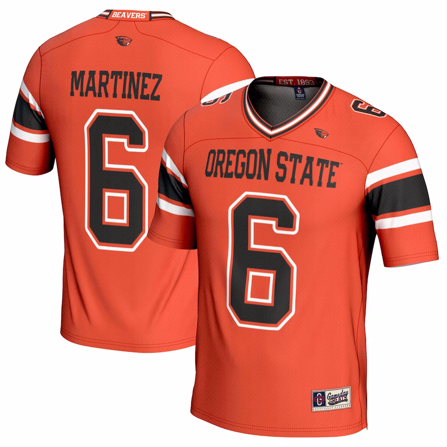 Damien Martinez Oregon State Beavers GameDay Greats NIL Player Football Jersey - Orange - ujerseystore