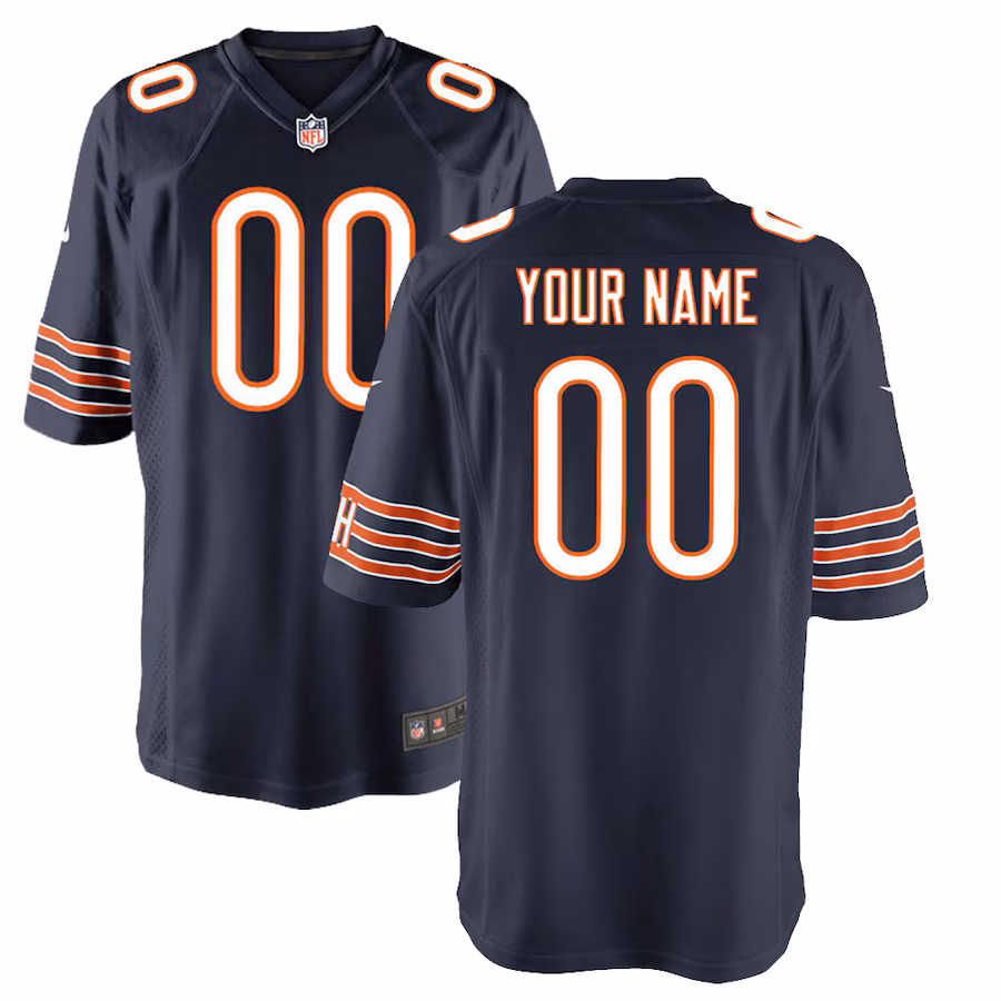 Youth Chicago Bears Nike Navy Custom Game Jersey - ujerseystore