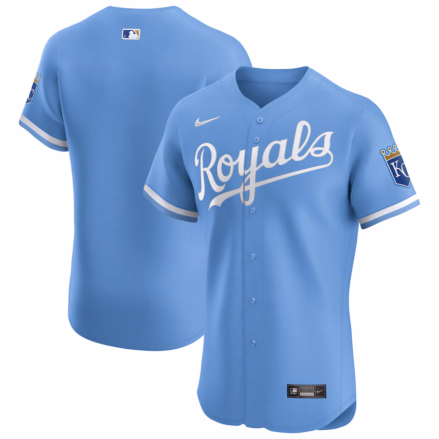 Men's Kansas City Royals Nike Light Blue Alternate Vapor Premier Elite Patch Jersey - ujerseystore