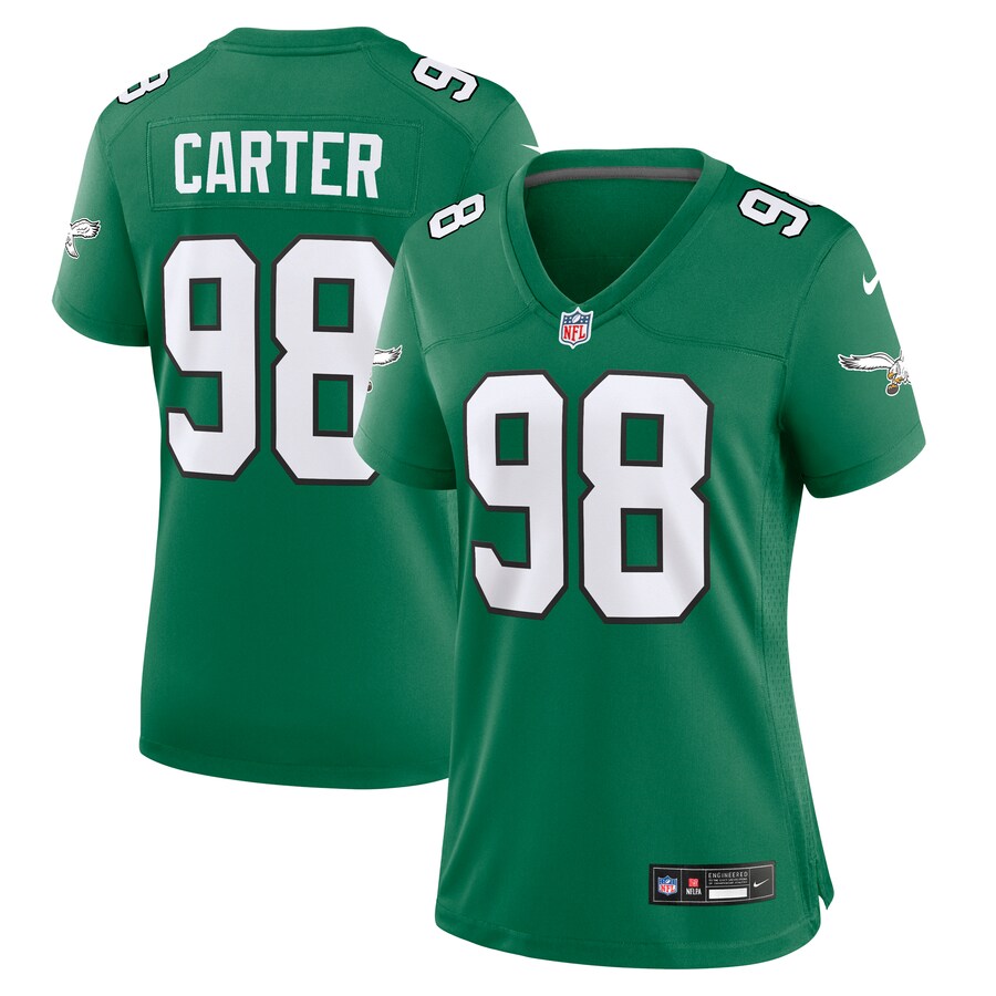 Women's Philadelphia Eagles Jalen Carter Nike Kelly Green Alternate Game Jersey - ujerseystore