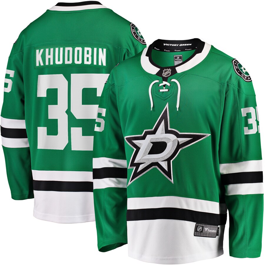 Men's Dallas Stars Anton Khudobin Fanatics Branded Kelly Green Breakaway Player Jersey - ujerseystore