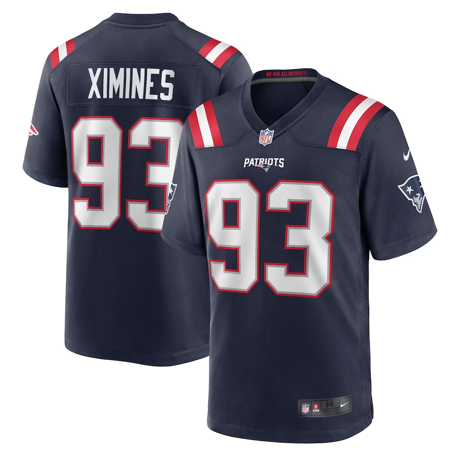 Men's New England Patriots Oshane Ximines Nike Navy Game Jersey - ujerseystore