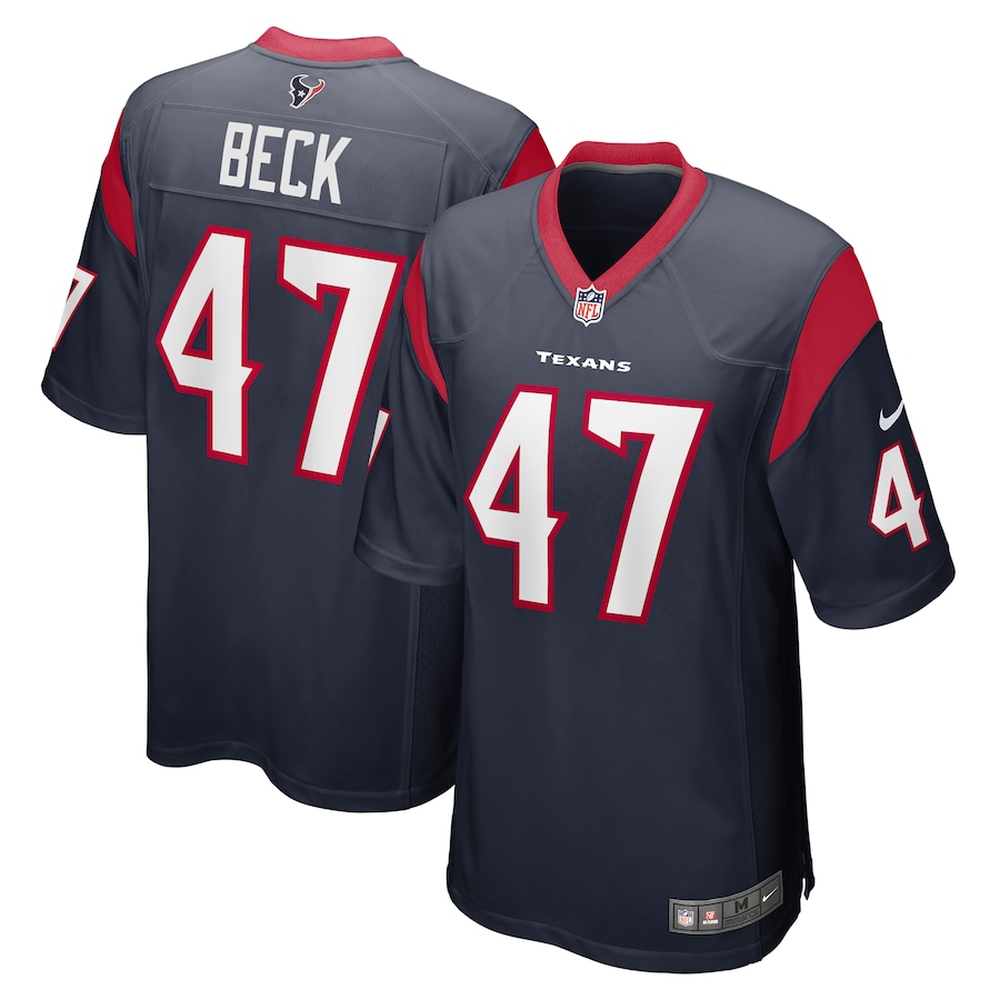 Men's Houston Texans Andrew Beck Nike Navy Team Game Jersey - ujerseystore