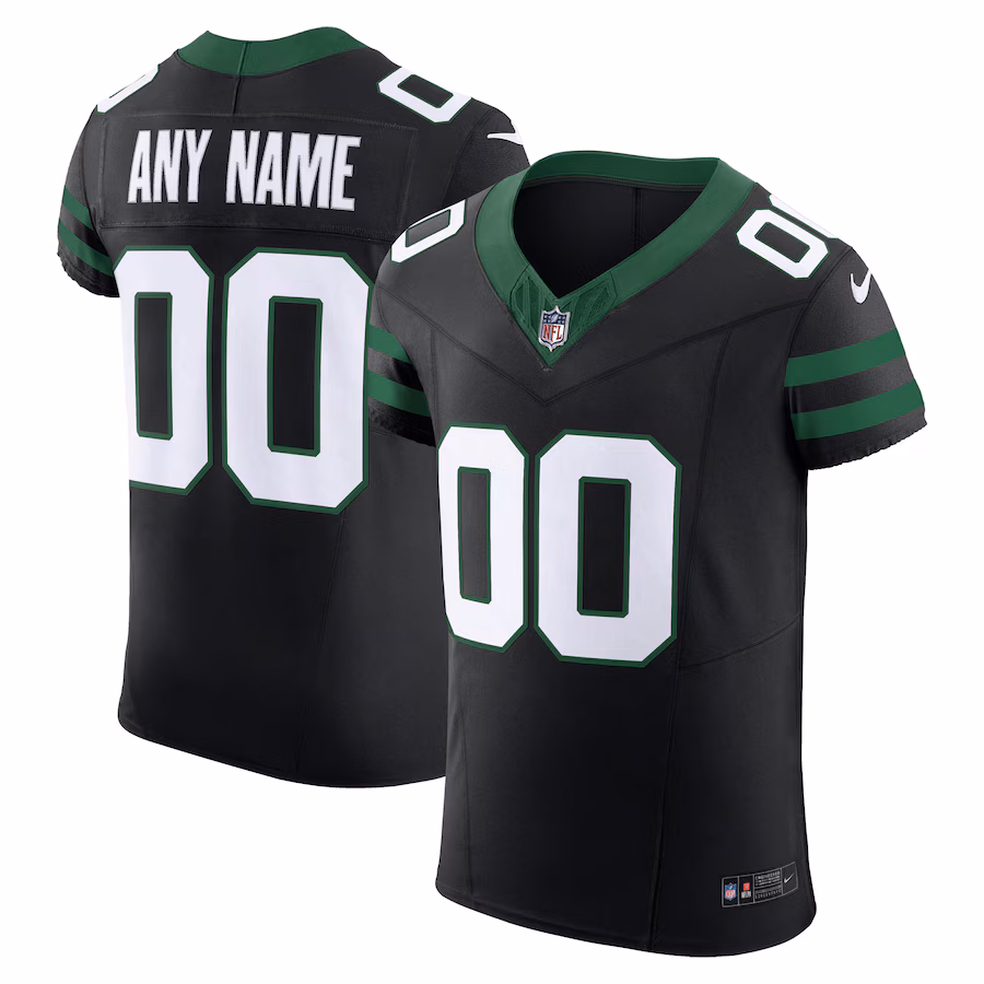 Men's New York Jets Nike Legacy Black Alternate Vapor F.U.S.E. Elite Custom Jersey - ujerseystore