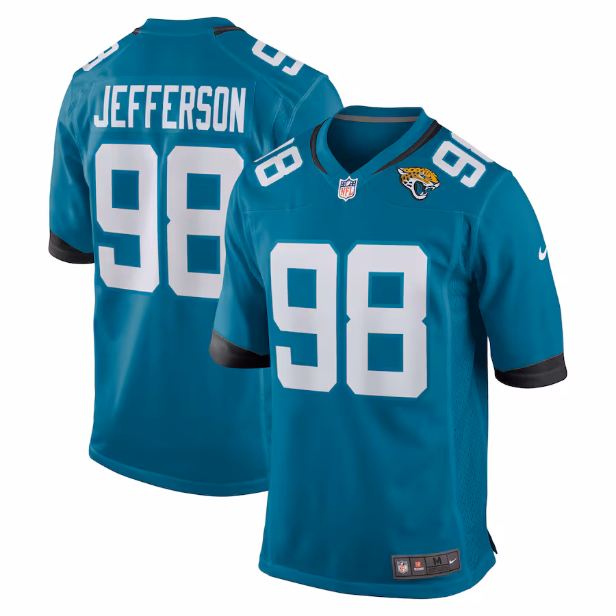 Men's Jacksonville Jaguars Jordan Jefferson Nike Teal Team Game Jersey - ujerseystore