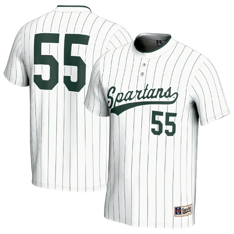 #1 Michigan State Spartans GameDay Greats Youth Lightweight Softball Fashion Jersey - White - ujerseystore