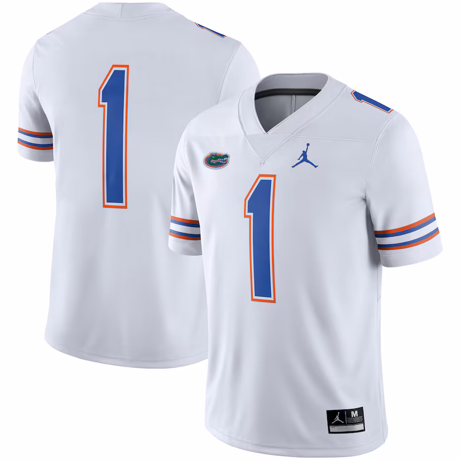 Men's Jordan Brand #1 White Florida Gators Game Jersey - ujerseystore
