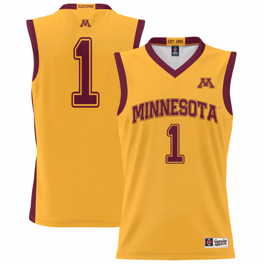 Youth GameDay Greats #1 Gold Minnesota Golden Gophers Lightweight Basketball Jersey - ujerseystore