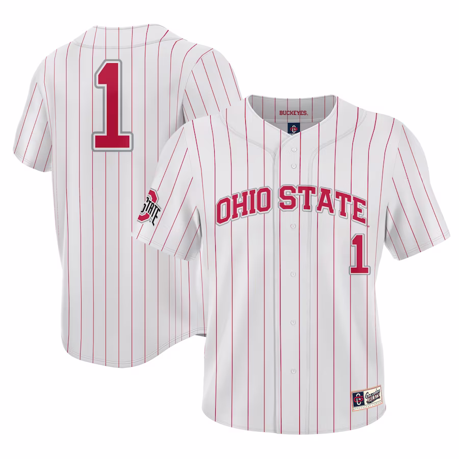 #1 Ohio State Buckeyes GameDay Greats Youth Lightweight Baseball Jersey - White - ujerseystore