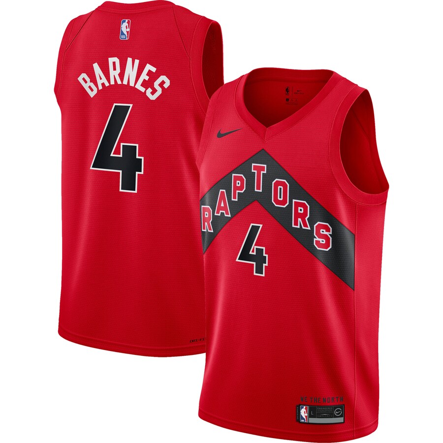 Youth Toronto Raptors Scottie Barnes Nike Red Swingman Jersey - Icon Edition - ujerseystore