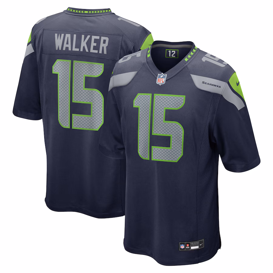 Men's Seattle Seahawks P.J. Walker Nike  College Navy Game Jersey - ujerseystore