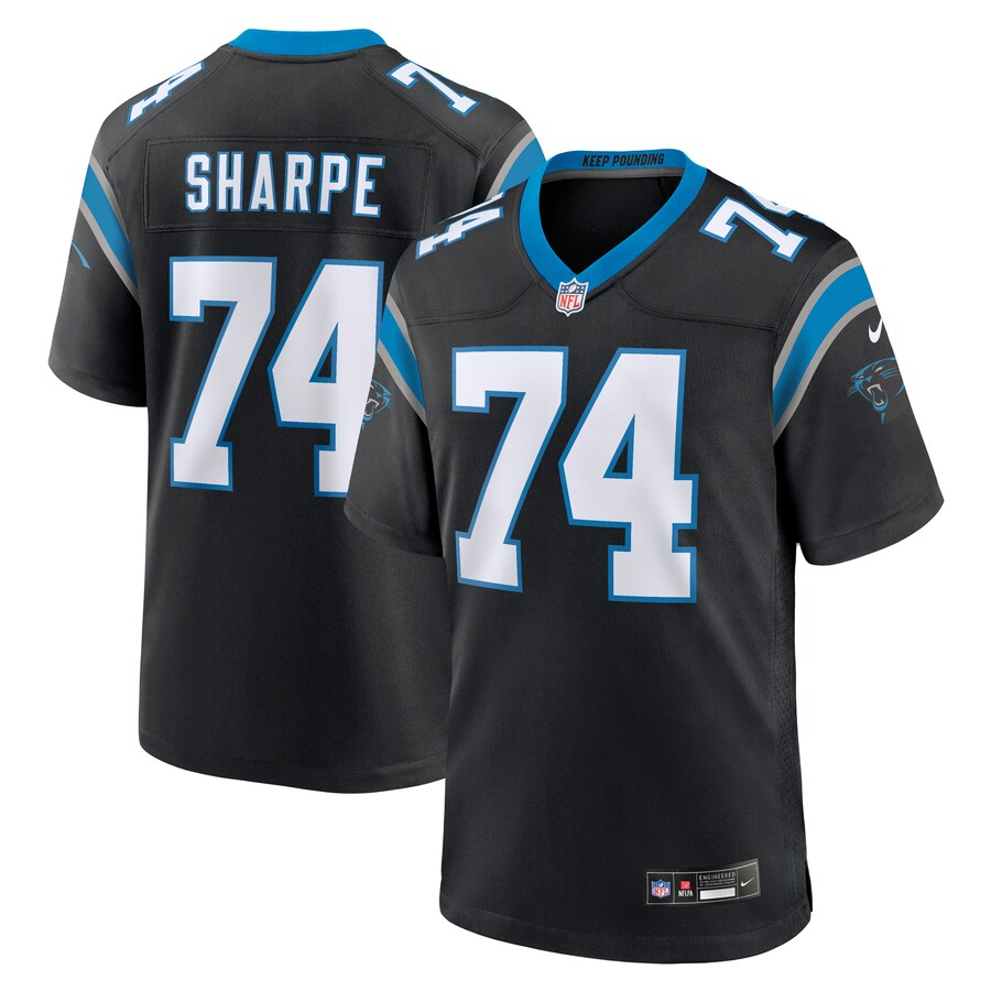 Men's Carolina Panthers David Sharpe Nike  Black Team Game Jersey - ujerseystore