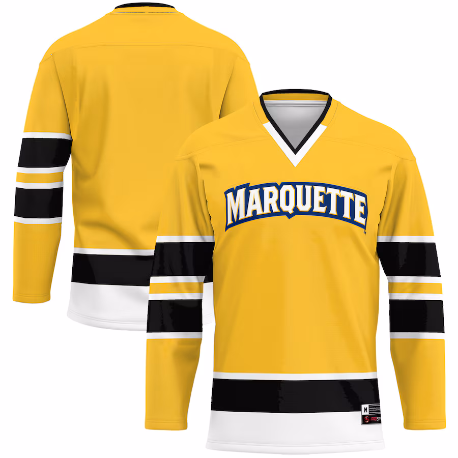 Men's GameDay Greats Blue Marquette Golden Eagles Hockey Jersey - ujerseystore