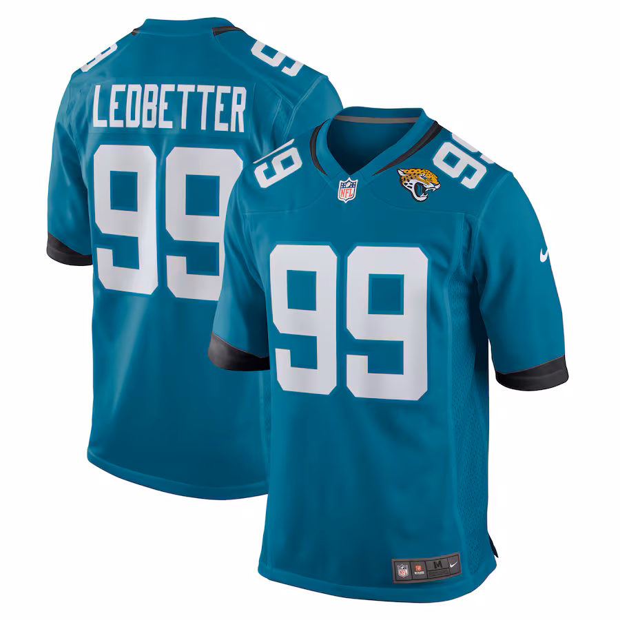 Men's Jacksonville Jaguars Jeremiah Ledbetter Nike Teal Home Game Player Jersey - ujerseystore
