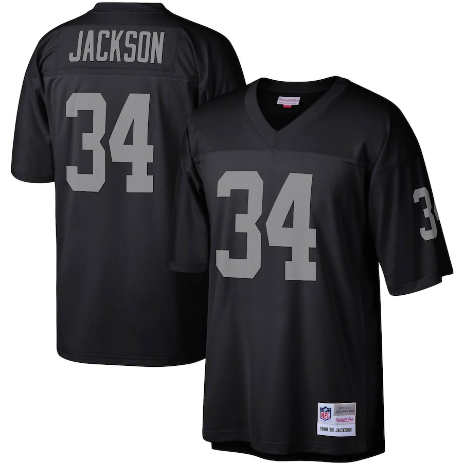 Men's Las Vegas Raiders Bo Jackson Mitchell & Ness Black Legacy Replica Jersey - ujerseystore