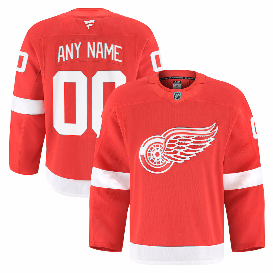 Men's Detroit Red Wings Fanatics Red Home Authentic Pro Custom Jersey - ujerseystore