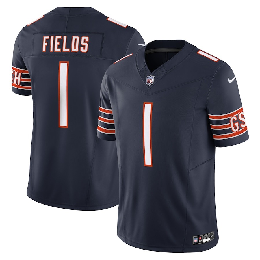 Men's Chicago Bears Justin Fields Nike Navy Vapor F.U.S.E. Limited Jersey - ujerseystore