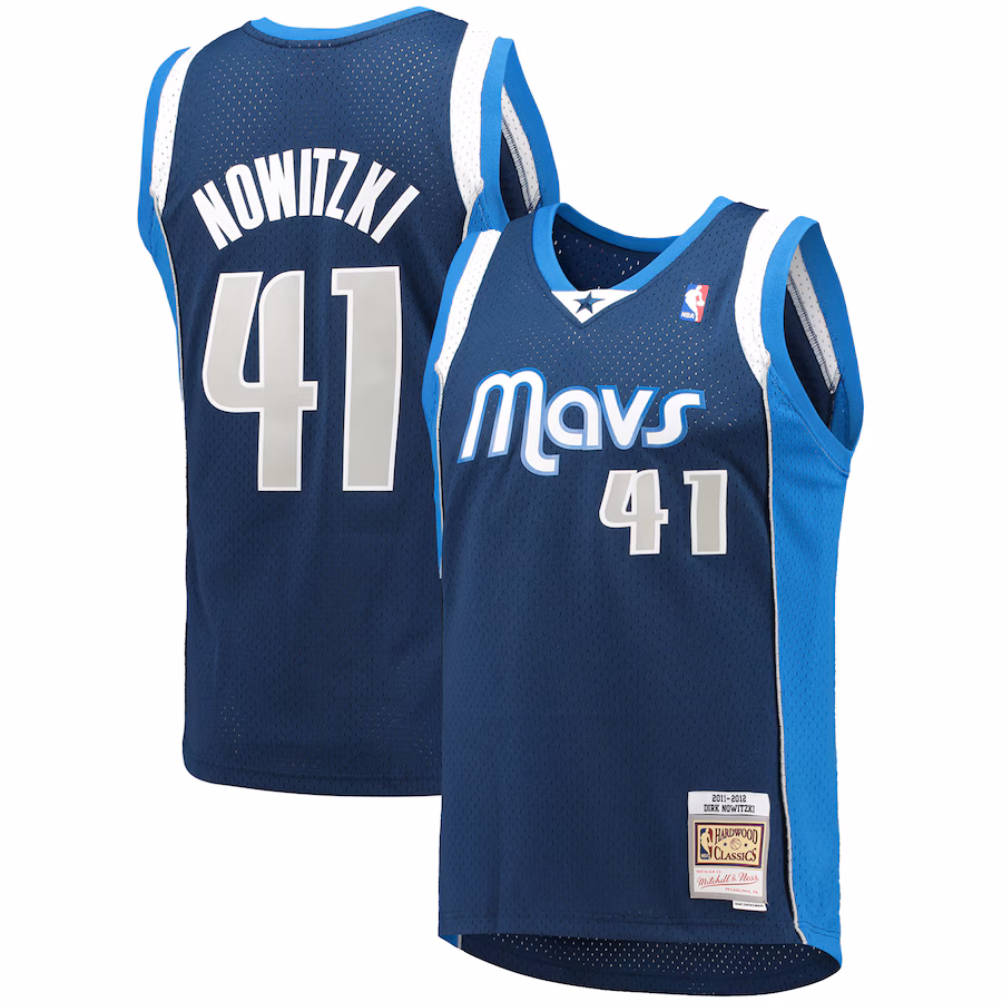 Men's Dallas Mavericks Dirk Nowitzki Mitchell & Ness Navy 2011/12 Hardwood Classics Swingman Jersey - ujerseystore