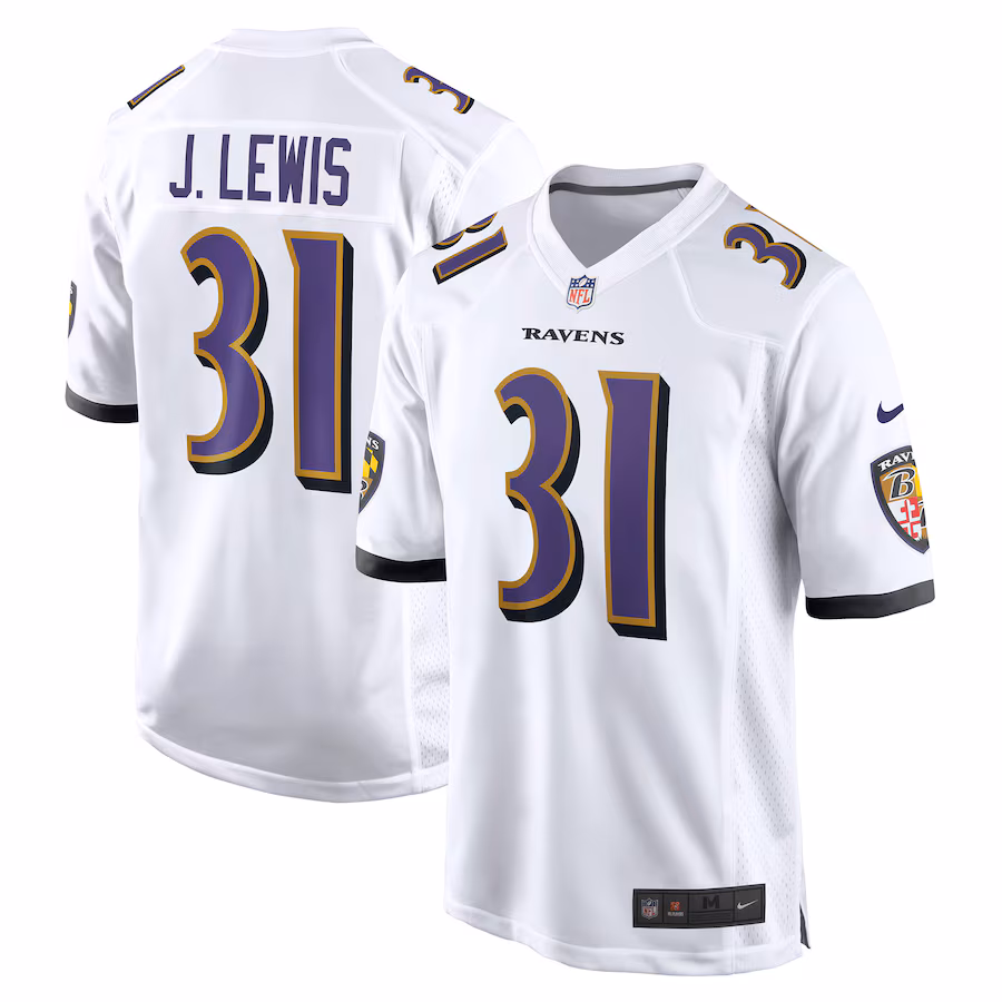 Men's Baltimore Ravens Jamal Lewis Nike White Retired Player Game Jersey - ujerseystore