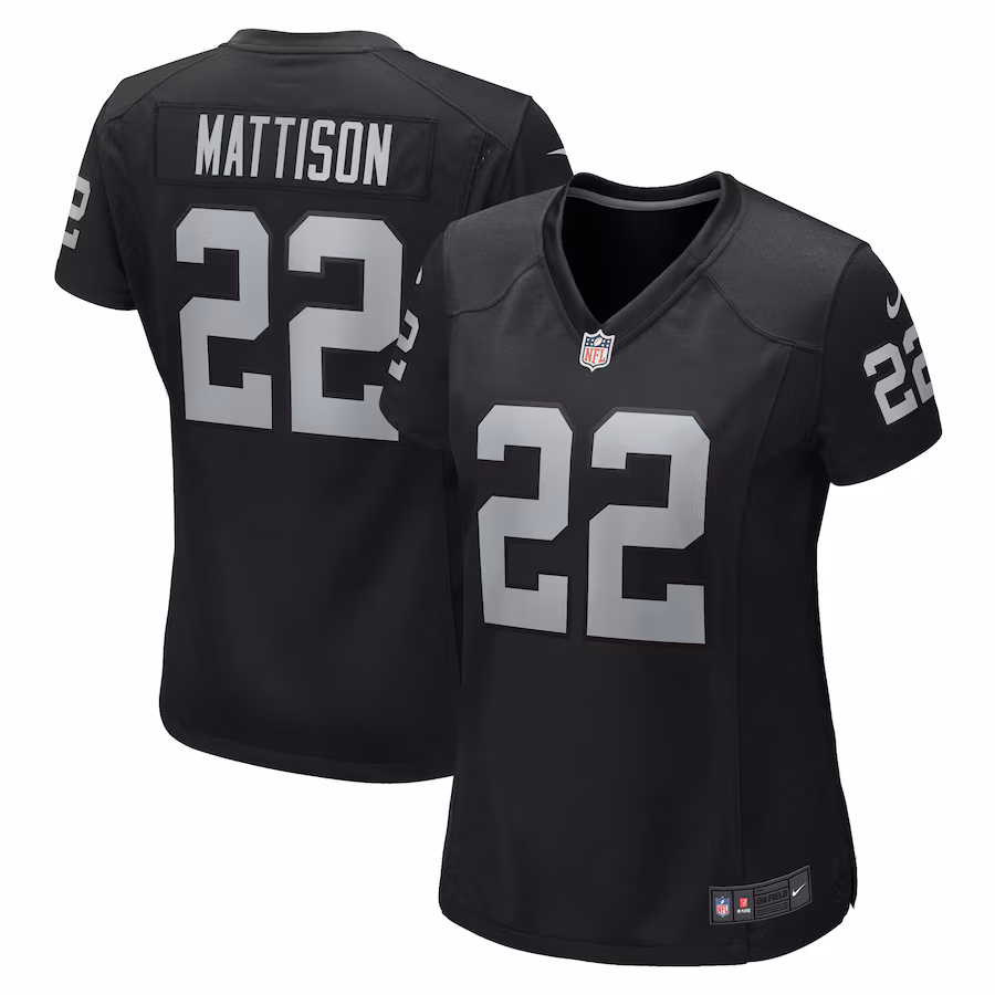 Women's Las Vegas Raiders Alexander Mattison Nike Black Game Jersey - ujerseystore