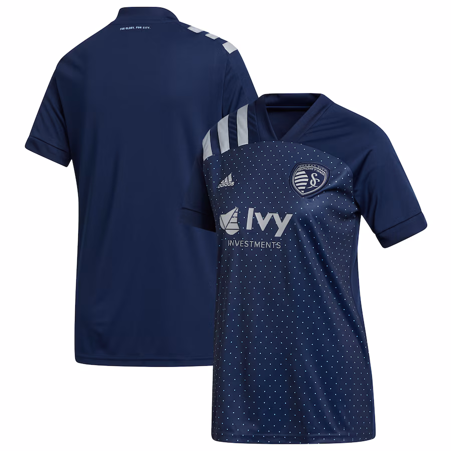 Women's Sporting Kansas City adidas Navy 2020 Swiss Dots Replica Jersey - ujerseystore