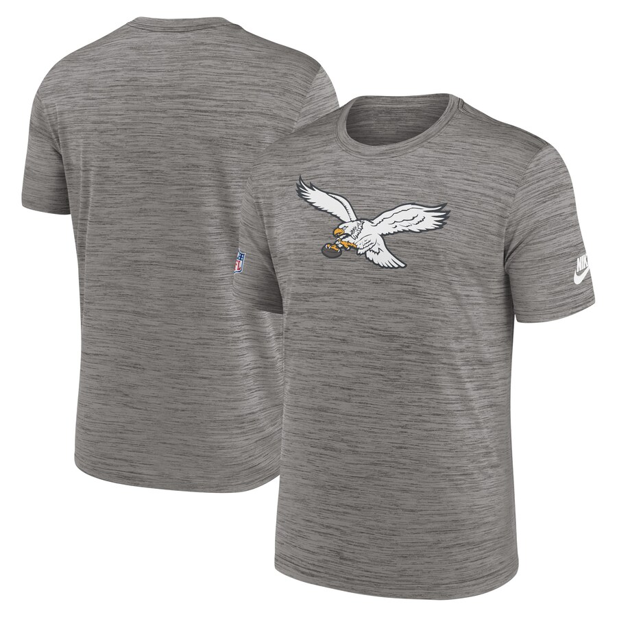 Men's Philadelphia Eagles Nike Heather Charcoal Sideline Alternate Logo Performance T-Shirt - ujerseystore