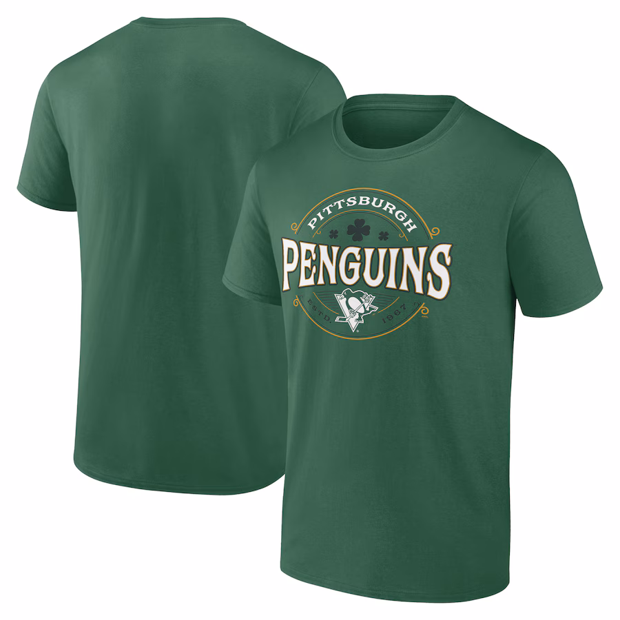 Men's Pittsburgh Penguins Kelly Green St. Patrick's Day Lucky T-Shirt - ujerseystore