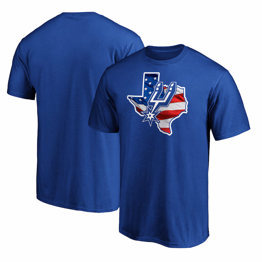 Men's San Antonio Spurs Royal Banner State T-Shirt - ujerseystore