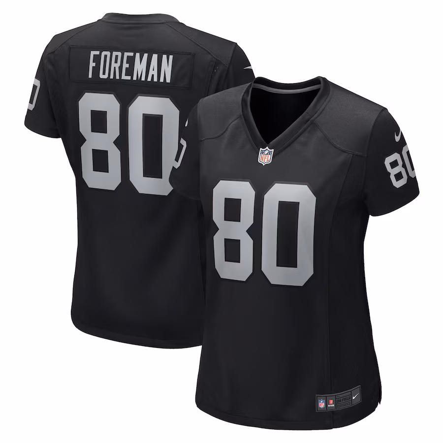 Women's Las Vegas Raiders Jeff Foreman Nike Black Game Jersey - ujerseystore