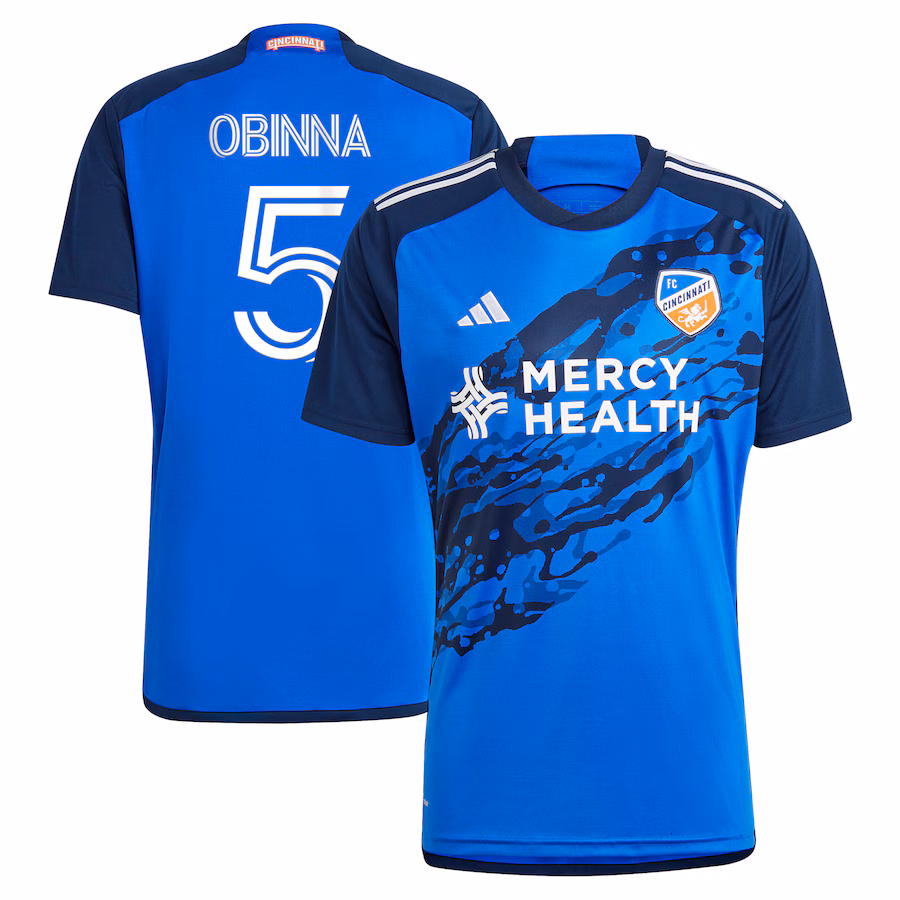 Men's FC Cincinnati Obinna Nwobodo adidas Blue 2023 River Kit Replica Jersey - ujerseystore