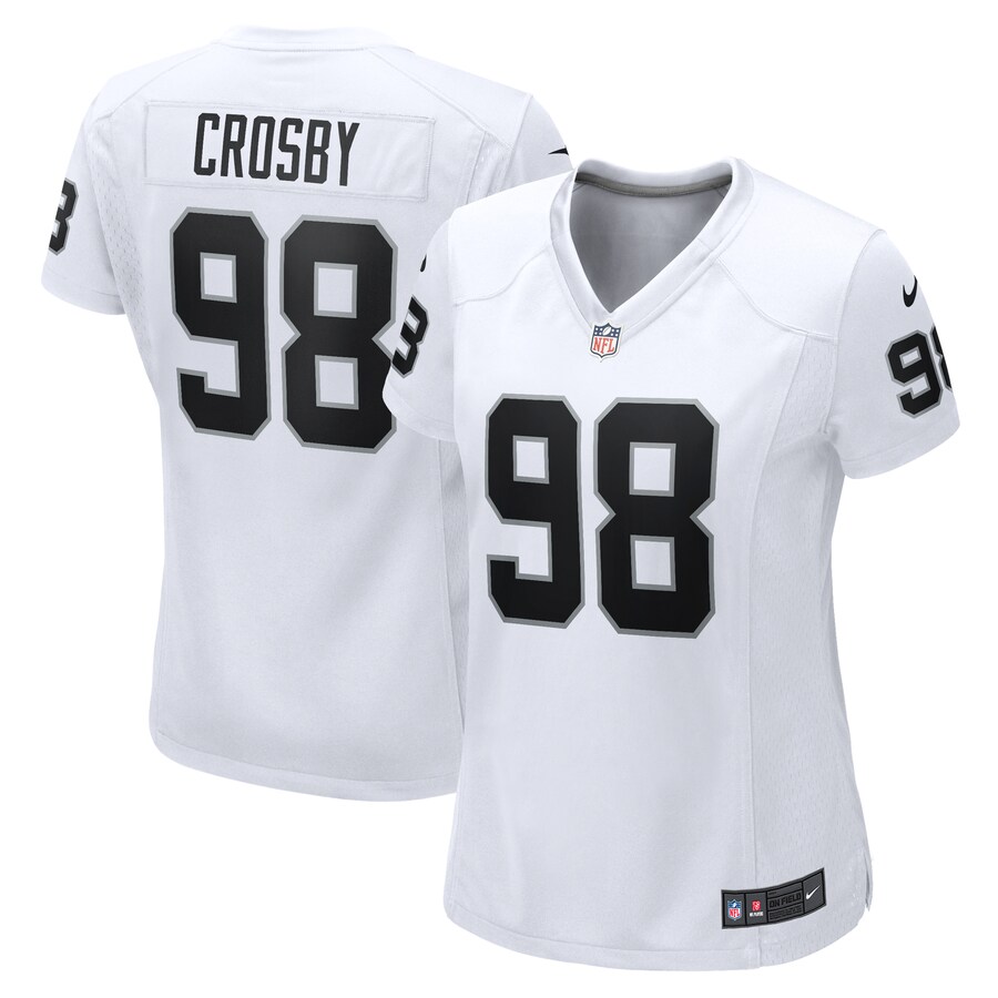 Women's Las Vegas Raiders Maxx Crosby Nike White Game Jersey - ujerseystore