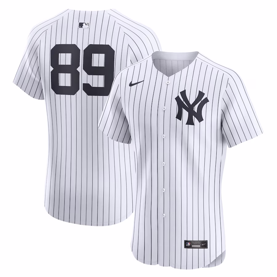 Men's New York Yankees Jasson Dominguez Nike White Home Elite Player Jersey - ujerseystore