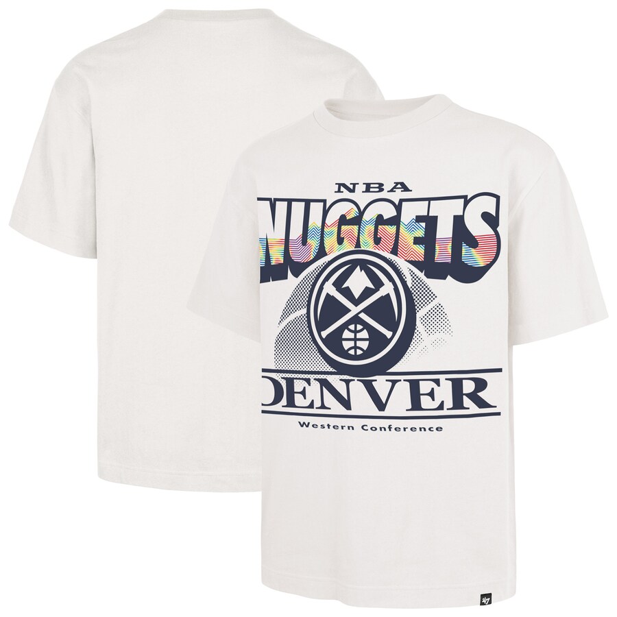 Men's Denver Nuggets  '47 White City Edition Shifty Foundation T-Shirt - ujerseystore