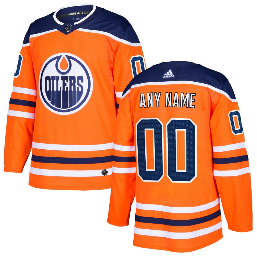 Men's Edmonton Oilers adidas Orange Authentic Custom Jersey - ujerseystore