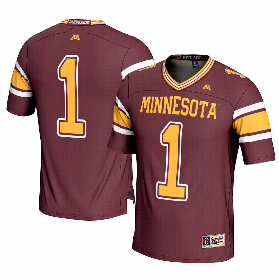 Men's GameDay Greats #1 Maroon Minnesota Golden Gophers Football Jersey - ujerseystore