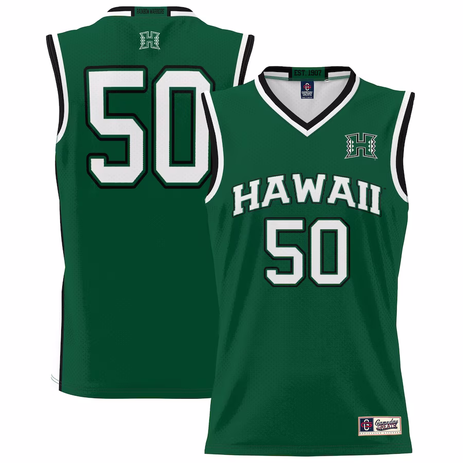 #50 Hawaii Rainbow Warriors GameDay Greats Youth Lightweight Basketball Jersey - Green - ujerseystore