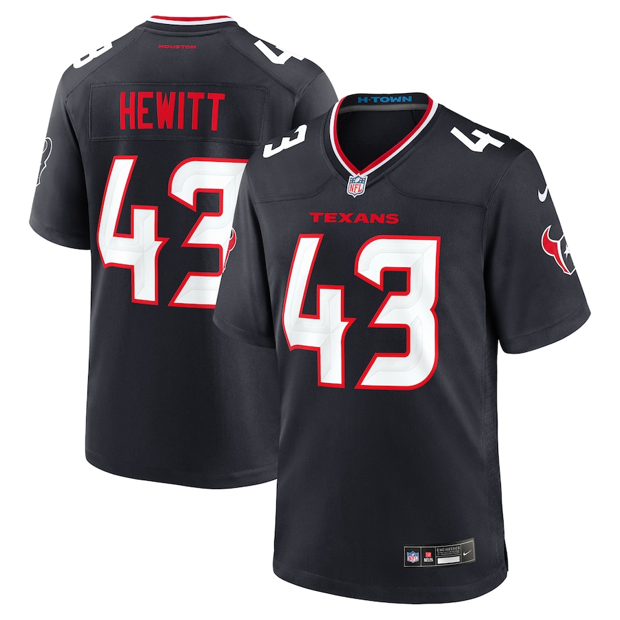 Men's Houston Texans Neville Hewitt Nike Navy Team Game Jersey - ujerseystore