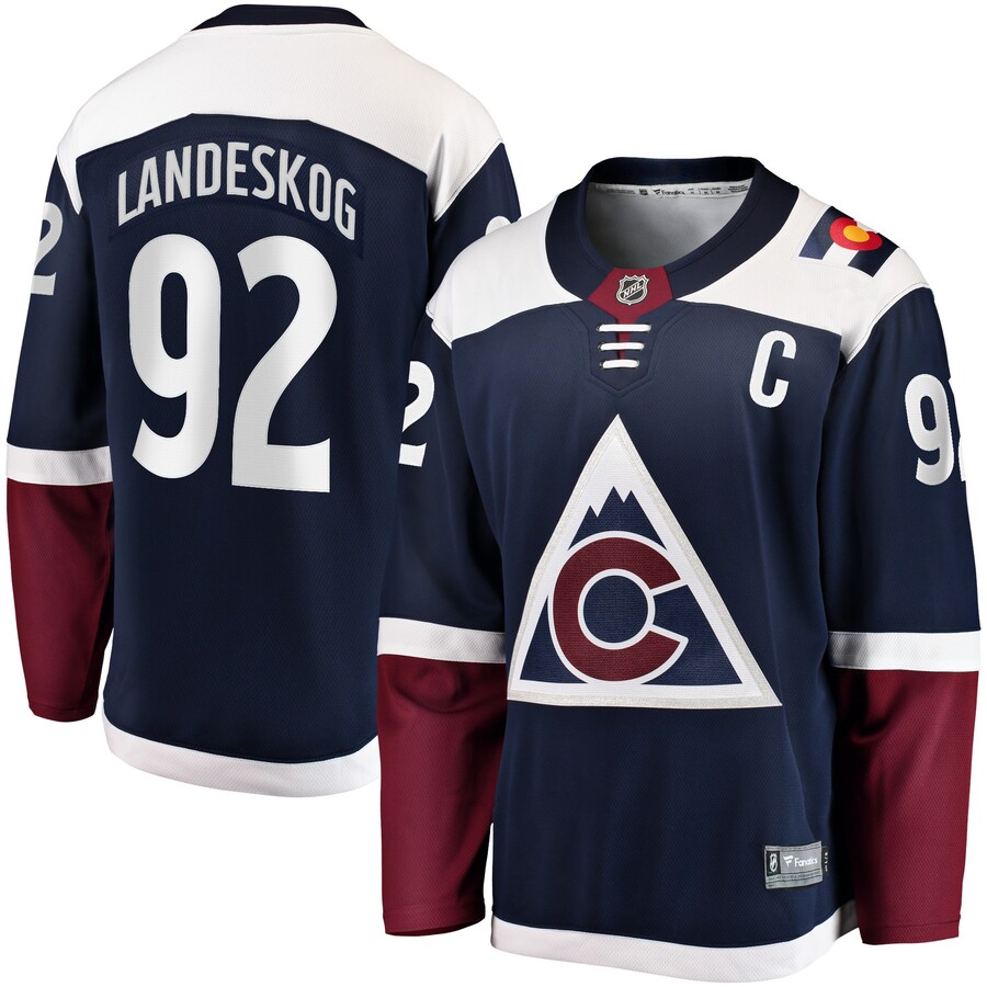 Men's Colorado Avalanche Gabriel Landeskog Fanatics Branded Navy Premier Breakaway Player Jersey - ujerseystore