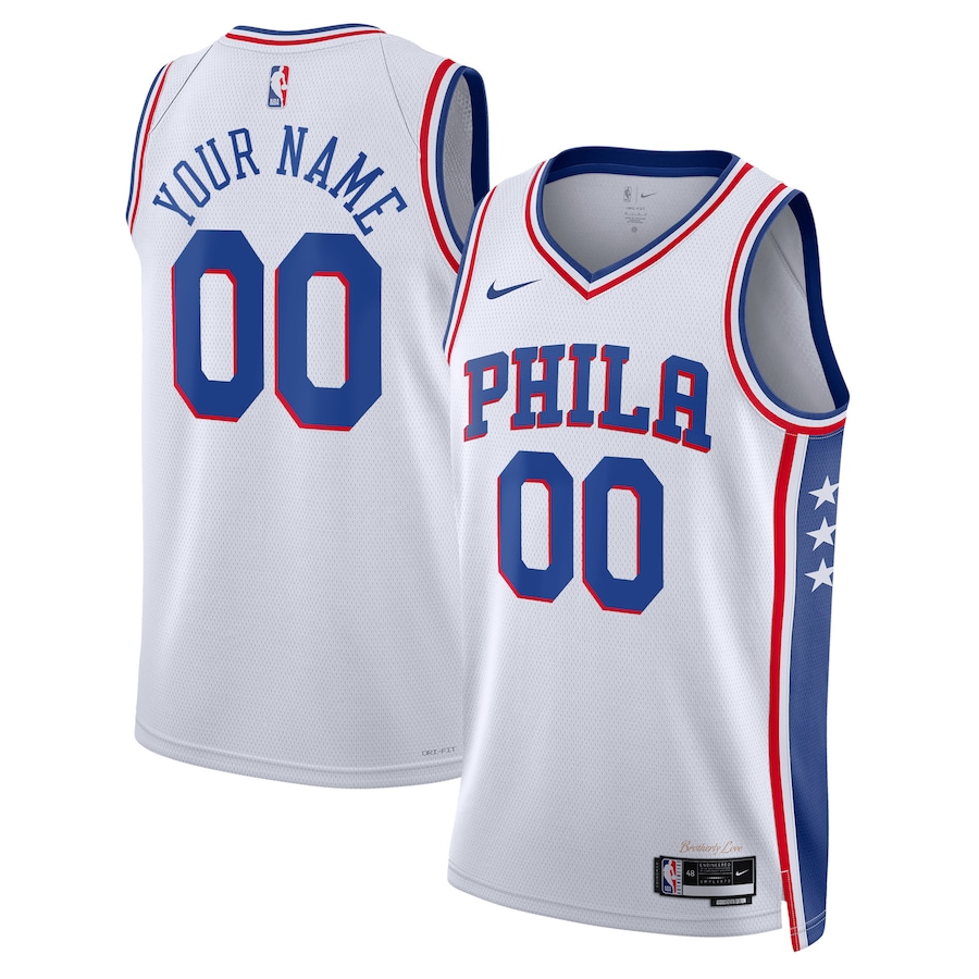 Unisex Philadelphia 76ers Nike White 2022/23 Swingman Custom Jersey - Association Edition - ujerseystore