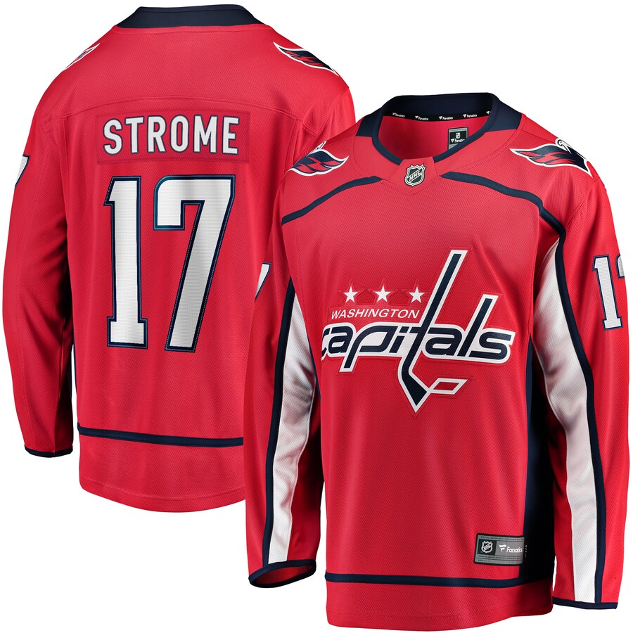 Men's Washington Capitals Dylan Strome Fanatics Branded Red Home Breakaway Player Jersey - ujerseystore